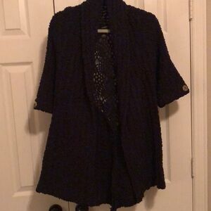 super soft black cover up with decorative see thru back